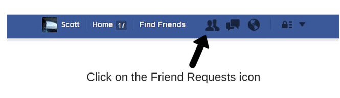  How to view or cancel a Friend Request on Facebook. Step 1 Click on Friend Requests icon.