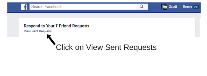  How to view or cancel a Friends Request on Facebook step 3 Click on View Sent Requests